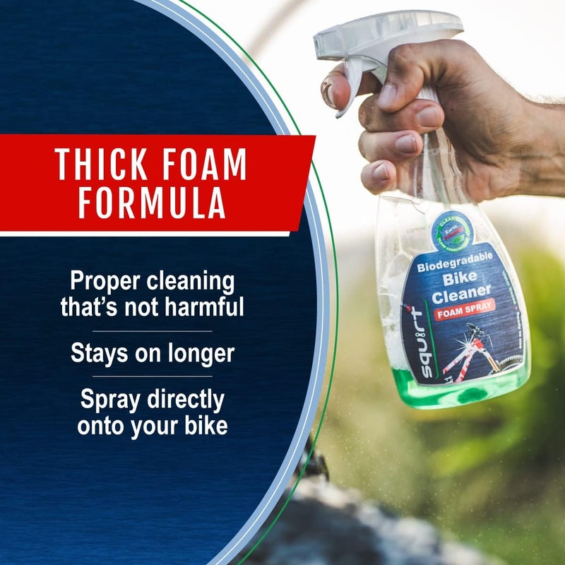 Squirt Bicycle Cleaner Spray (25 Oz) – Ready-to-Use Mild Bike Cleaner for All Bike Types & Parts – Gentle Foam Spray Bottle w/Trigger Nozzle – Planet-Friendly Bike Tools & Maintenance Aid - Image 4